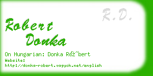 robert donka business card